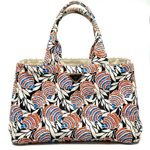 Prada Canapa Stampata Canvas Tote